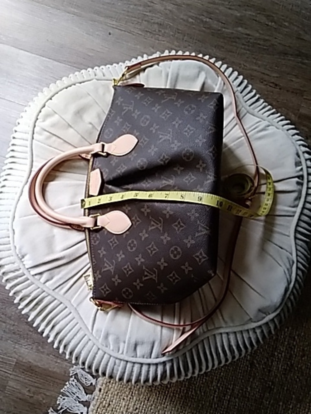Brown Monogram Leather Satchel / Crossbody - Picture 3 of 4